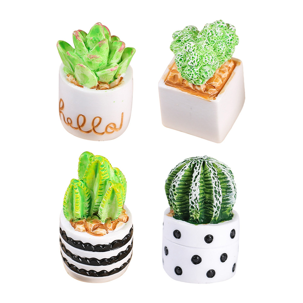 Cactus Mix Pot - 4Pcs Mini Faux Cactus Bonsai Potted