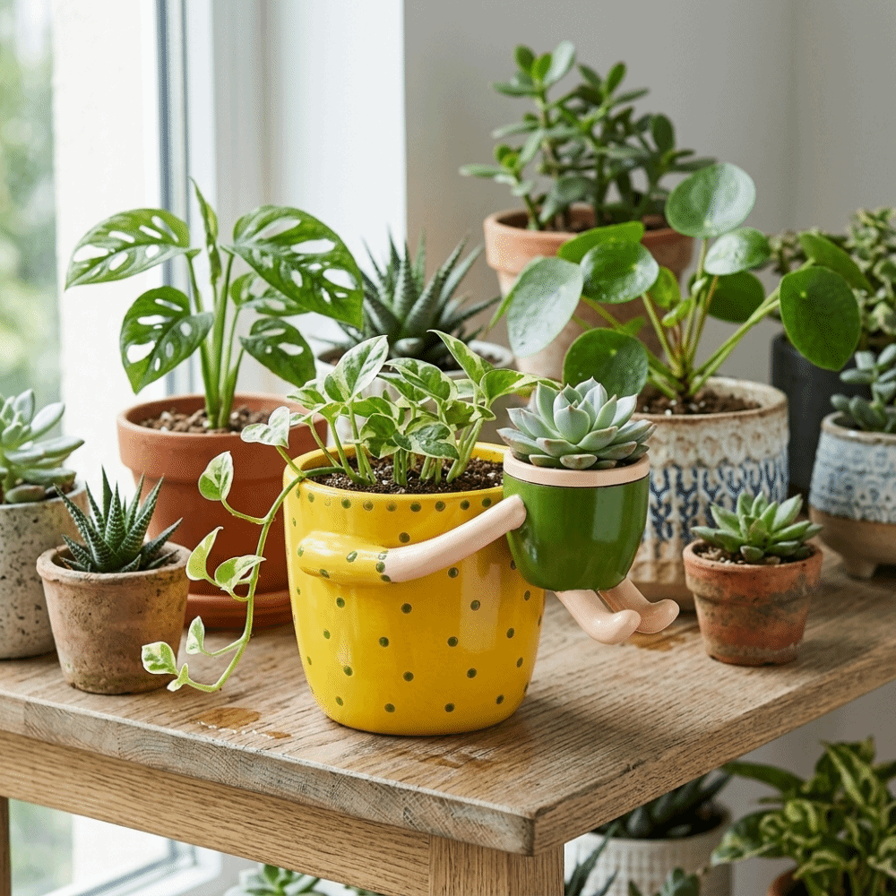Plant Parent Pot - Resin Parent-child Flowerpot Floral Arrangement with