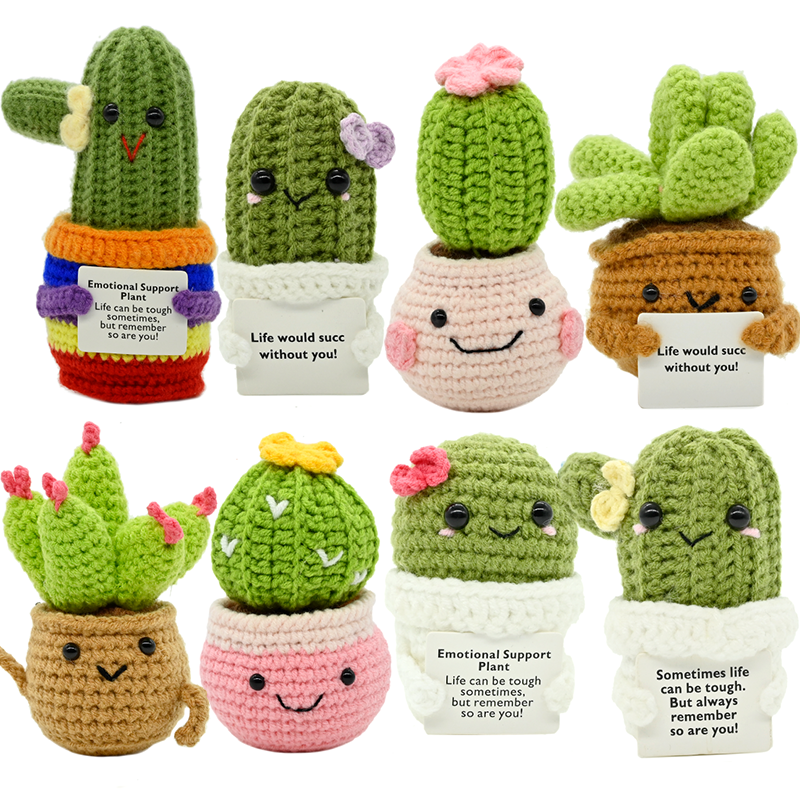 Cactus Mix Pot - PlantSeries Positive Energy Crochet Cactus Handmade