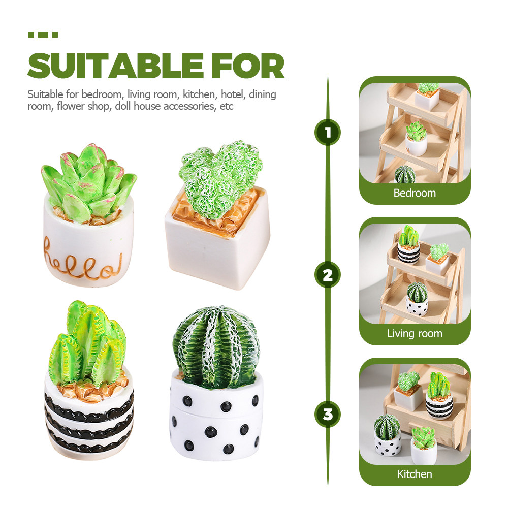 4Pcs Mini Faux Cactus Bonsai P - Cactus Mix Pot recensione e prezzo